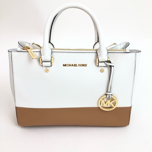 michael kors crossbody white and tan